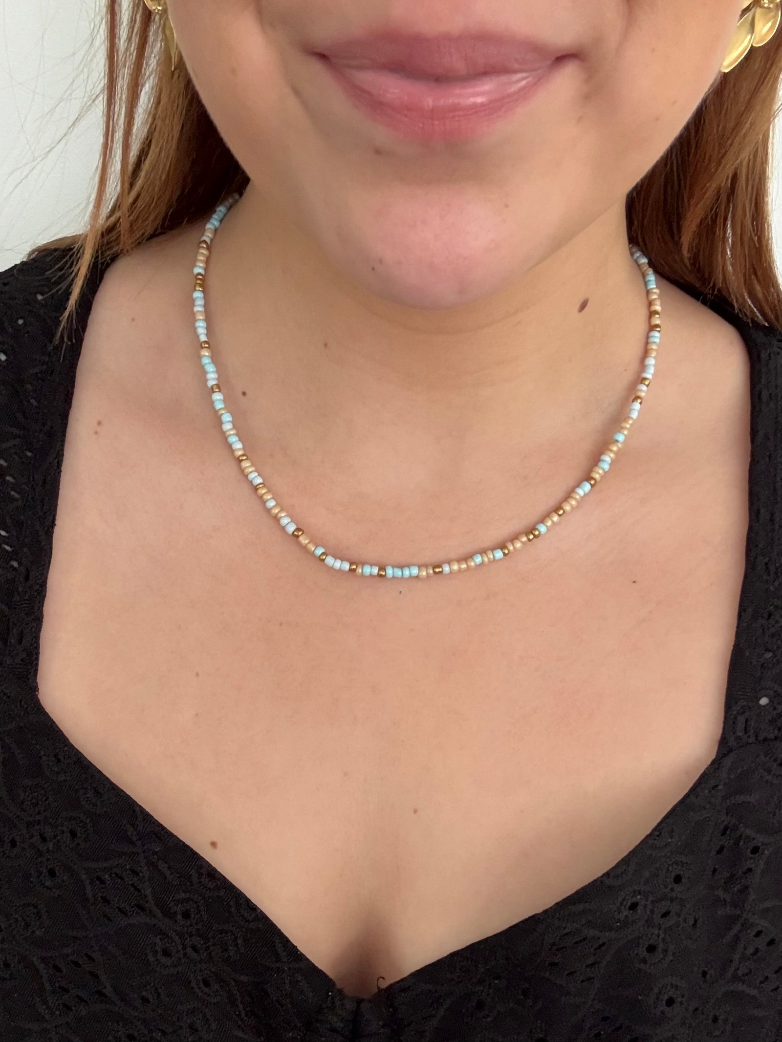 Ketting blauw beige